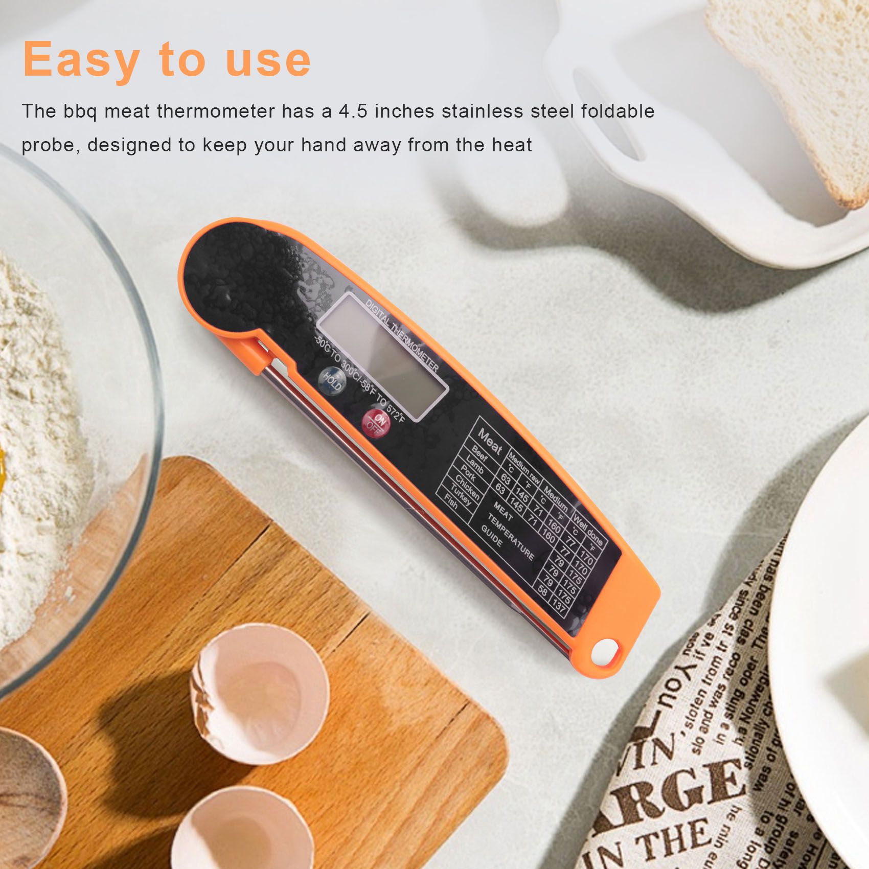 Instant Read Thermometer - ABMI-Digital Anında Ölçüm Yapan Et Termometresi,
