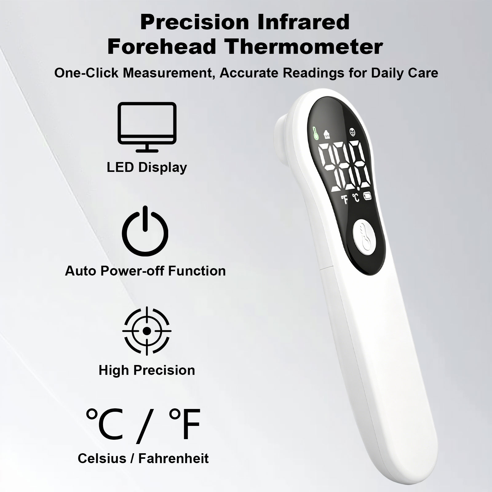 Instant Read Thermometer - Yetişkinler ve Çocuklar için Alın Termometresi,