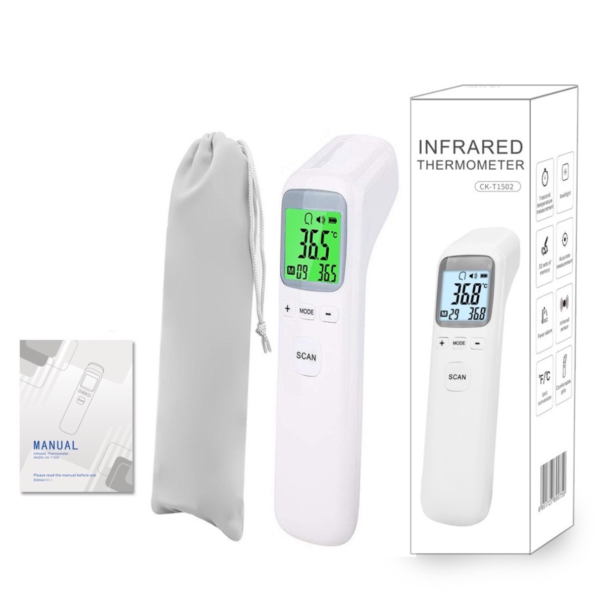 Instant Read Thermometer - Yetişkinler ve Çocuklar için Termometre, Temassız
