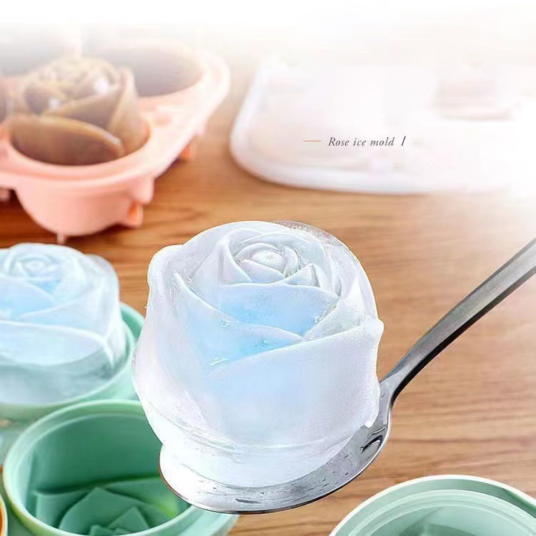 Kitchen Handy Gadgets - 3D Gül Buz Kalıpları 4 Delik