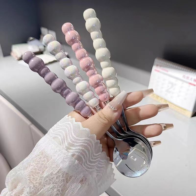 Healthy Kitchen Gadgets - Inci kolu kaşık paslanmaz çelik karıştırma