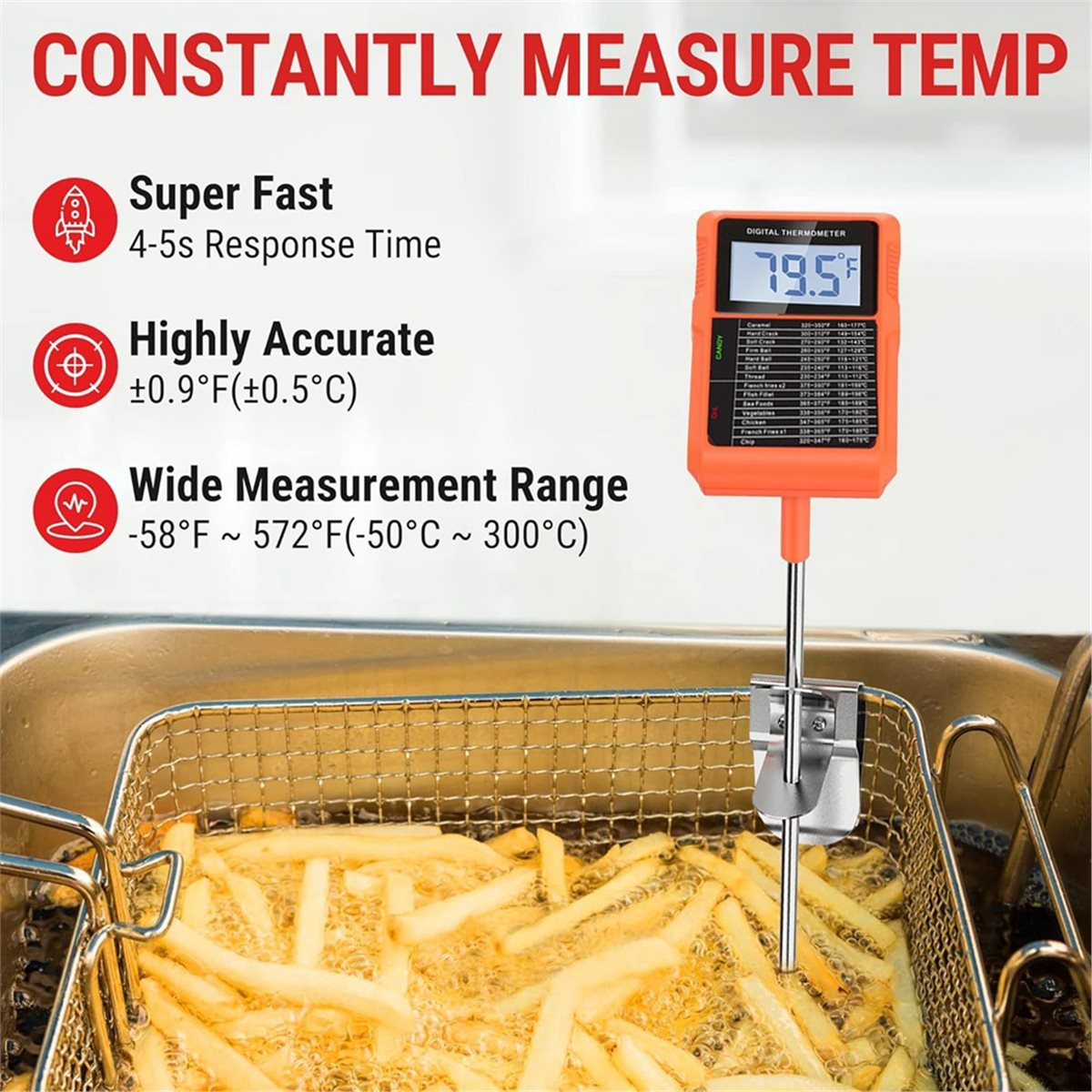 Instant Read Thermometer - LNHF TP510 Su Geçirmez Dijital Şeker