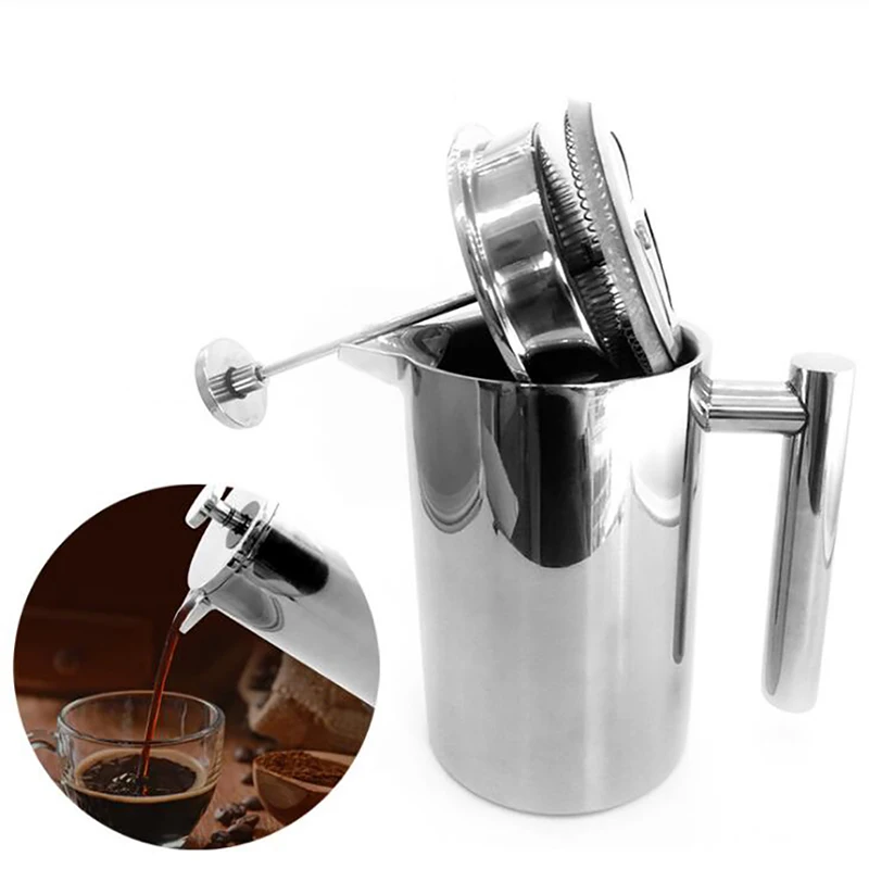 French Press Coffee Maker - Çift Cidarlı Yalıtımlı Kahve Demliği Filtreli