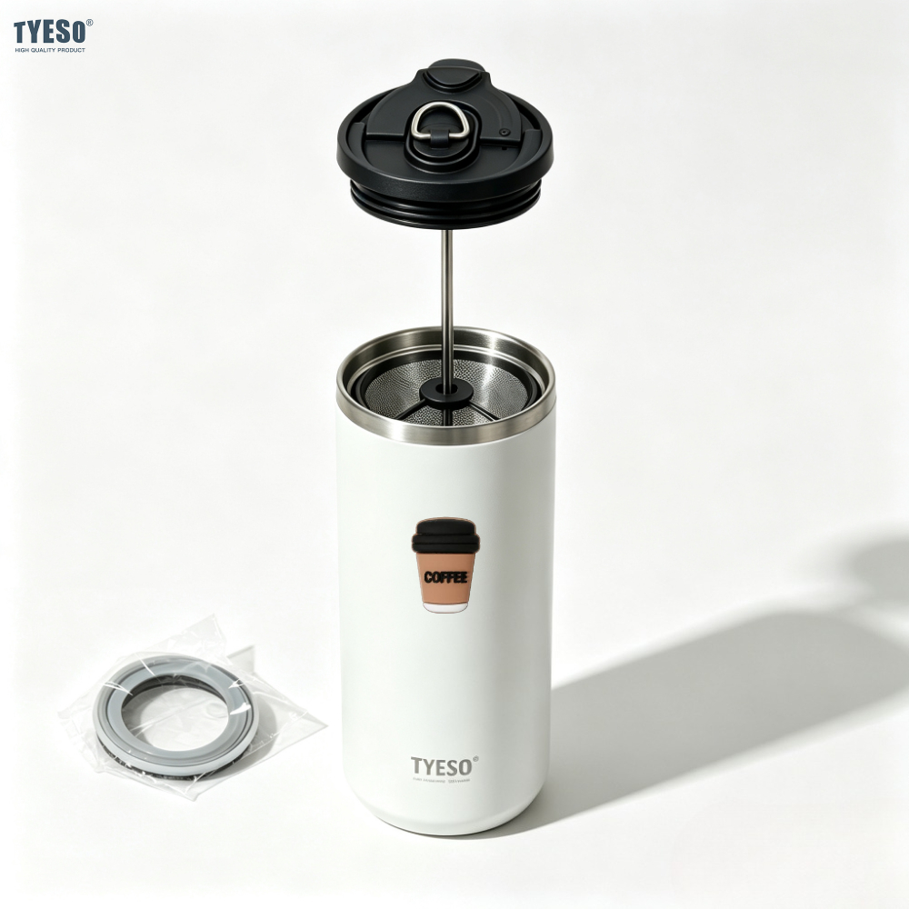 French Press Coffee Maker - Tyeso 750ml Fransız Pres Vakumlu Termos