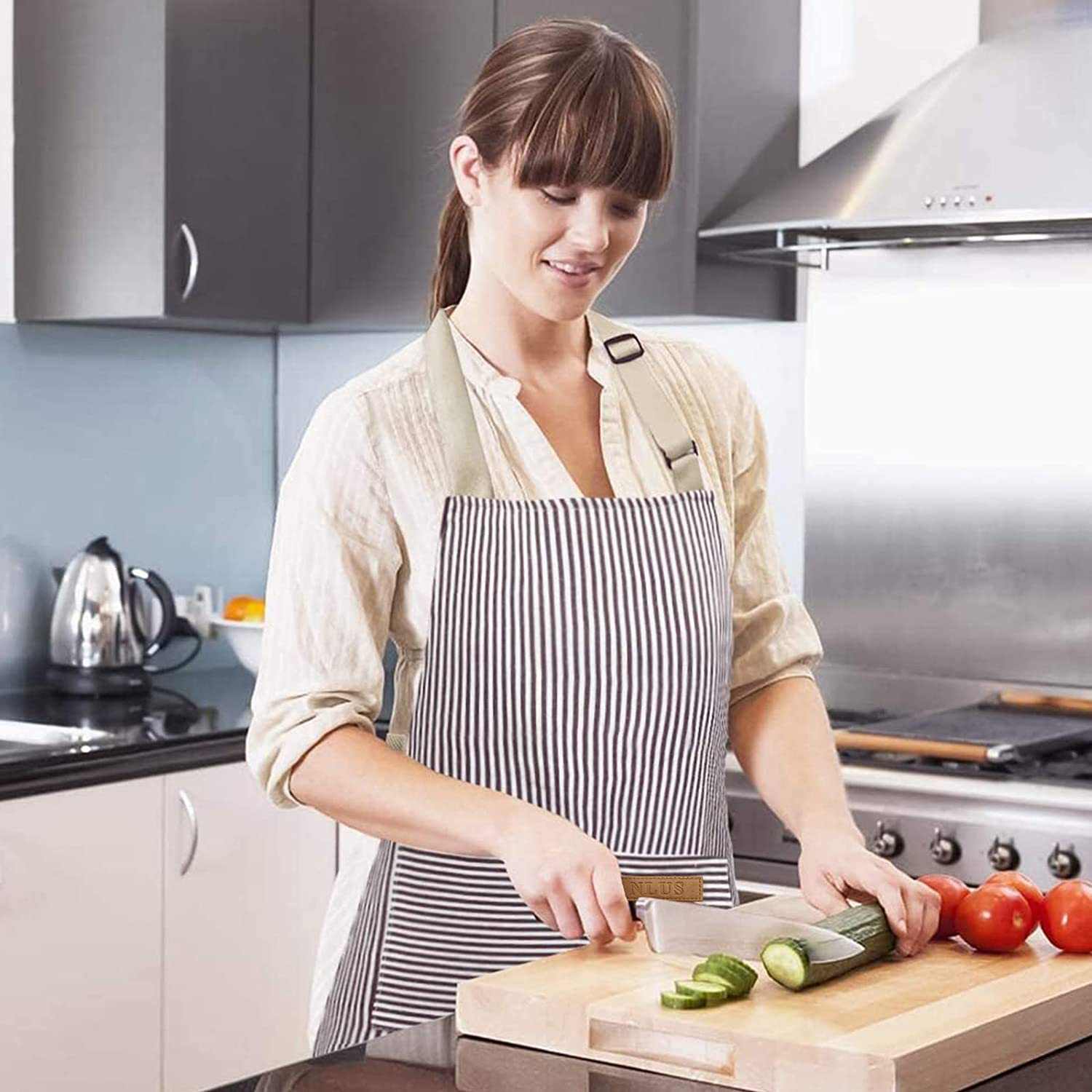 Siyah Beyaz Çizgili Mutfak Önl - Kitchen Gadgets For Women incelemesi ve fiyatı