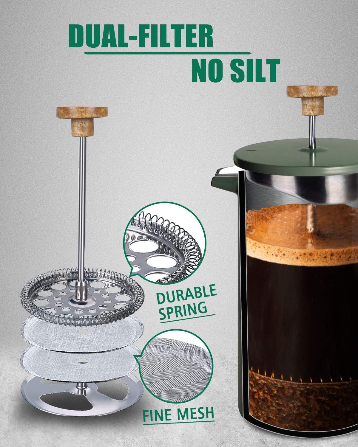 POLIVIAR 34 oz French Press Ka - French Press Coffee Maker incelemesi ve fiyatı