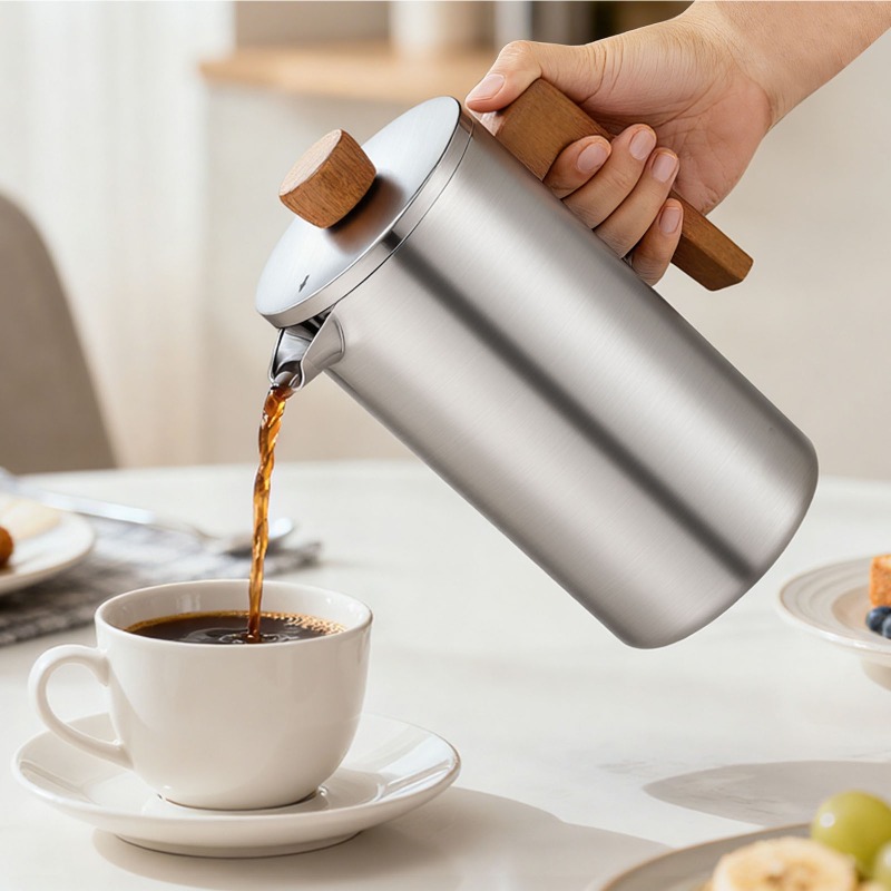 JUSTINLAU 1000ml Paslanmaz Çel - French Press Coffee Maker incelemesi ve fiyatı
